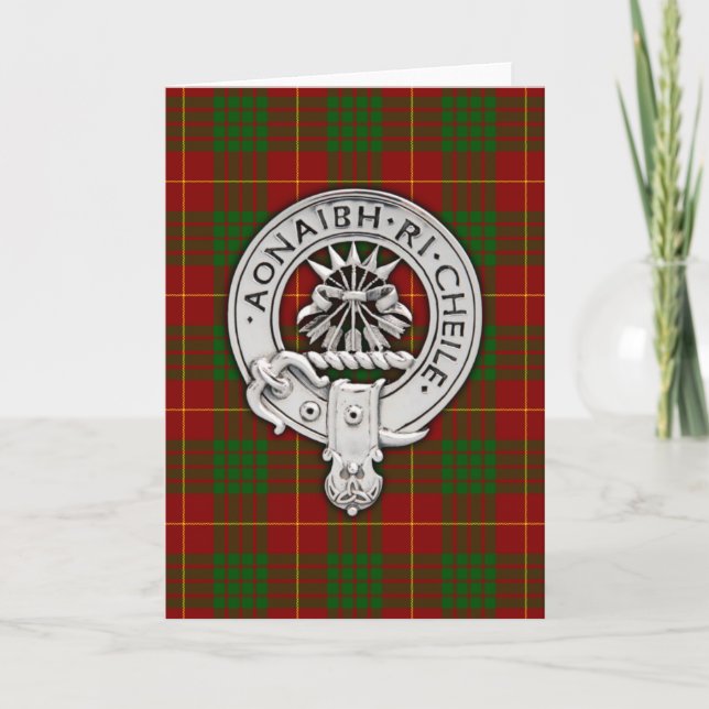 Clan Cameron Crest & Tartan Card (Front)