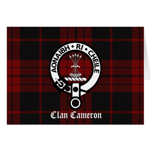 Clan Cameron Crest & Tartan Cards (Front Horizontal)