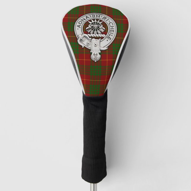 Clan Cameron Crest & Tartan Golf Head Cover (Front)