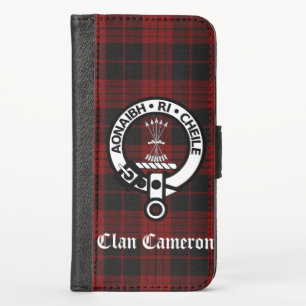 Clan Cameron Crest & Tartan iPhone X Wallet Case