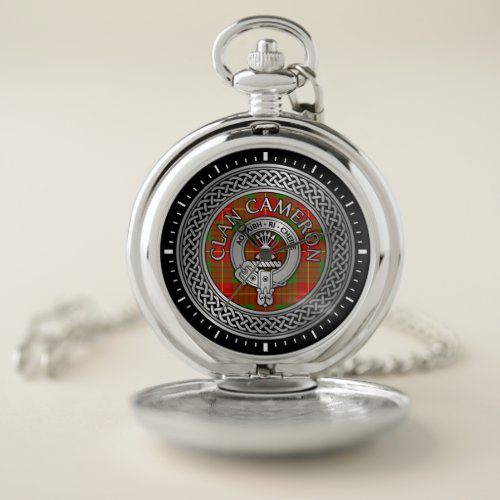 Clan Cameron Crest  Tartan Knot Pocket Watch