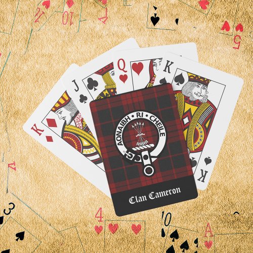 Clan Cameron Crest  Tartan Poker Cards