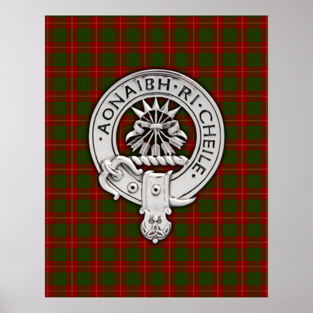 Clan Cameron Crest & Tartan Poster (Front)