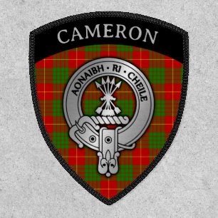 Clan Cameron Crest & Tartan Shield Patch