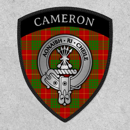 Clan Cameron Crest  Tartan Shield Patch