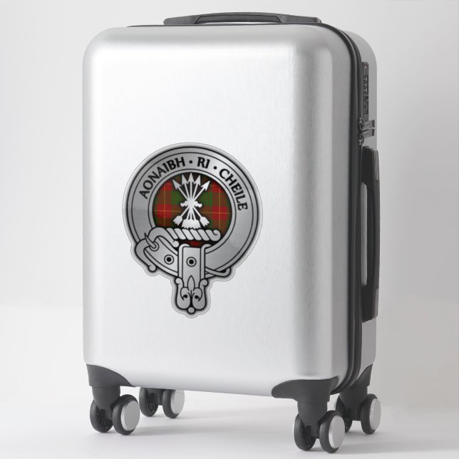 Clan Cameron Crest & Tartan Sticker (Suitcase)