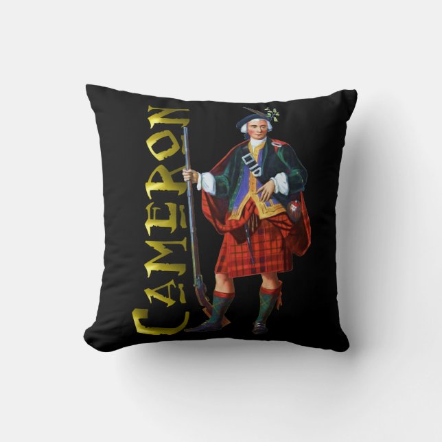 Clan Cameron Highland Dream Throw Pillow (Front)