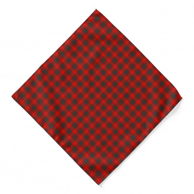 Clan Cameron Red and Green Tartan Bandana (Front)