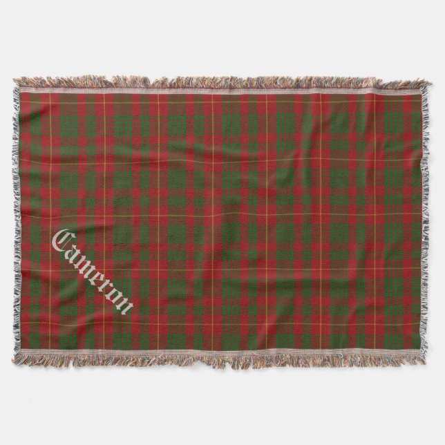 Clan Cameron Tartan Plaid Custom Throw Blanket (Front)