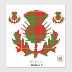 Clan Cameron Tartan Thistle Sticker
