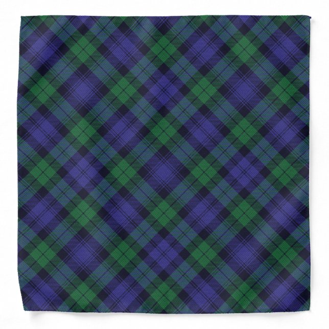 Clan Campbell Black Watch Scottish Tartan Bandana (Front)