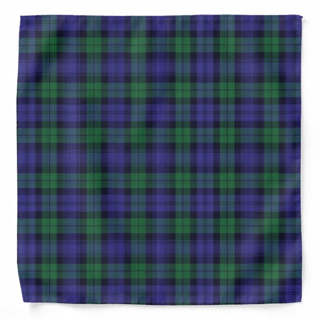 Clan Campbell Black Watch Scottish Tartan Bandana (Front)