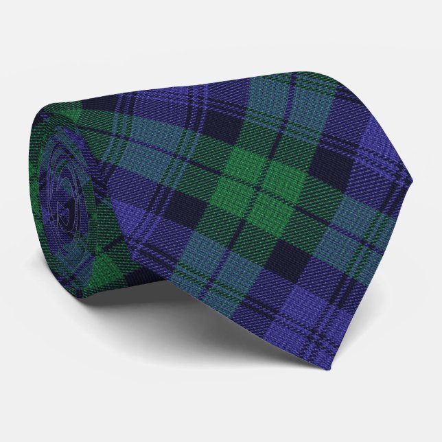 Clan Campbell Black Watch Scottish Tartan Neck Tie (Rolled)
