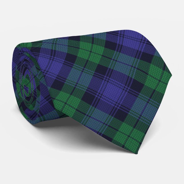 Clan Campbell Black Watch Scottish Tartan Neck Tie (Rolled)