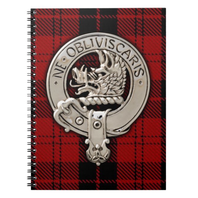 Clan Campbell Crest & Armaddie Tartan Notebook (Front)
