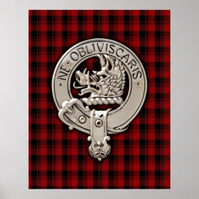 Clan Campbell Crest & Armaddie Tartan Poster (Front)