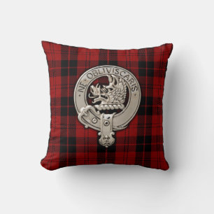 Clan Campbell Crest & Armaddie Tartan Throw Pillow