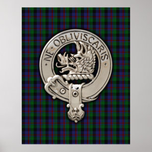 Clan Campbell Crest & Cawdor Tartan Poster