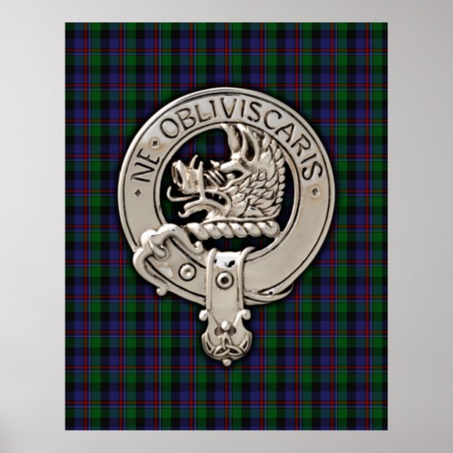 Clan Campbell Crest & Cawdor Tartan Poster (Front)
