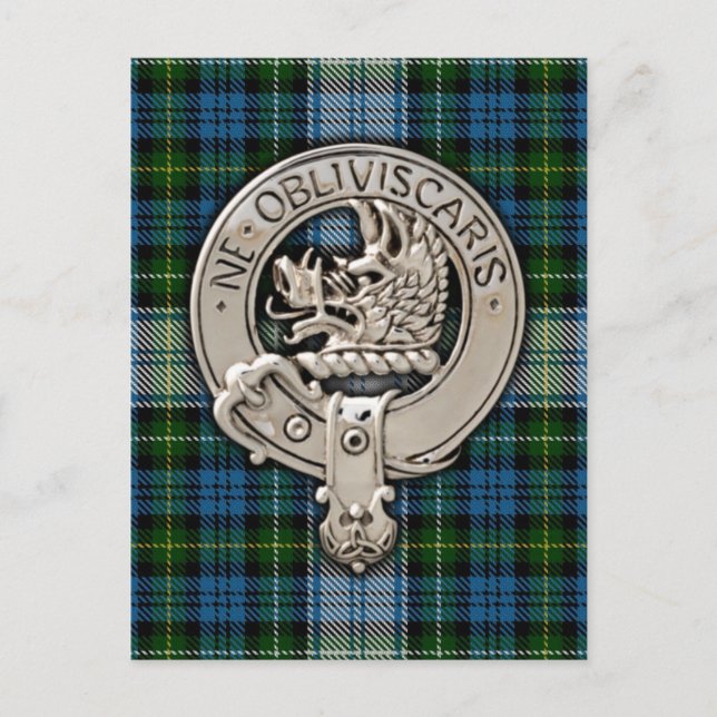 Clan Campbell Crest & Dress Tartan Postcard (Front)