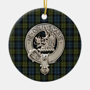 Clan Campbell Crest & Tartan Ceramic Ornament