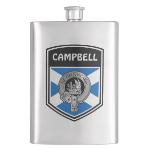 Clan Campbell Crest & Tartan Flask