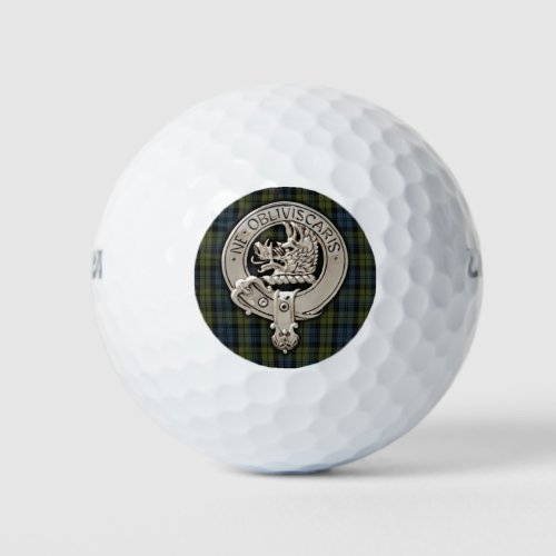 Clan Campbell Crest  Tartan Golf Balls