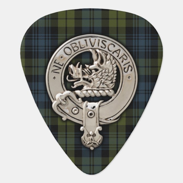 Clan Campbell Crest & Tartan Guitar Pick (Front)