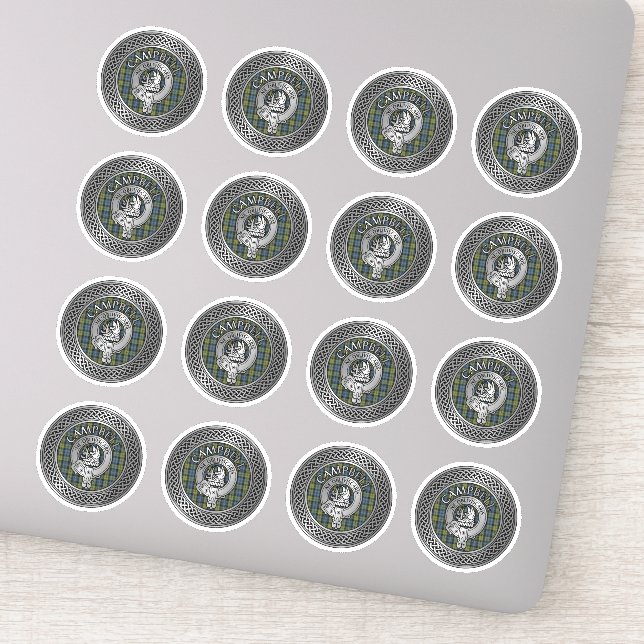 Clan Campbell Crest & Tartan Knot Sticker (Detail)