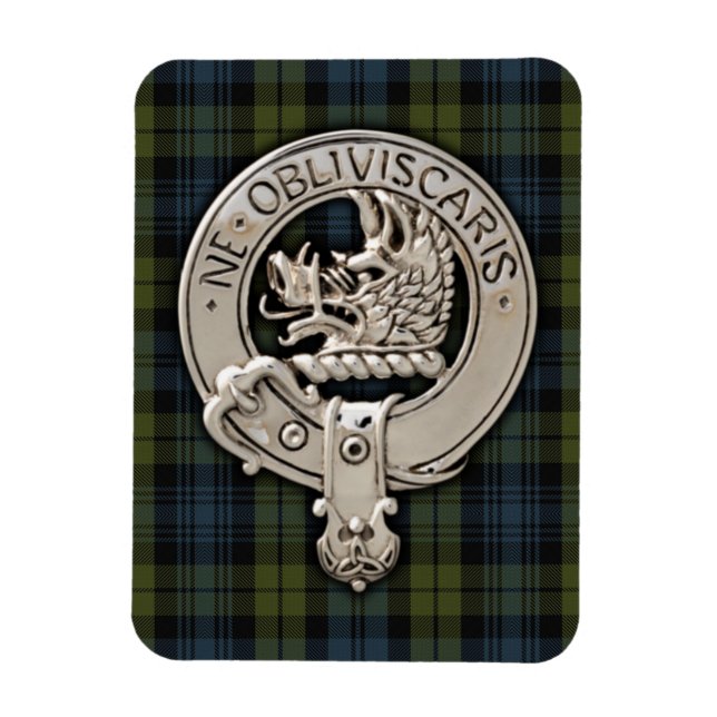 Clan Campbell Crest & Tartan Magnet (Vertical)