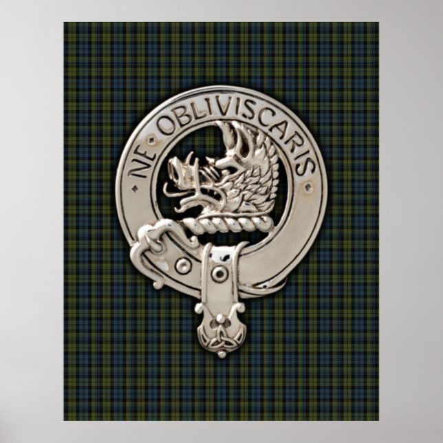 Clan Campbell Crest & Tartan Poster (Front)