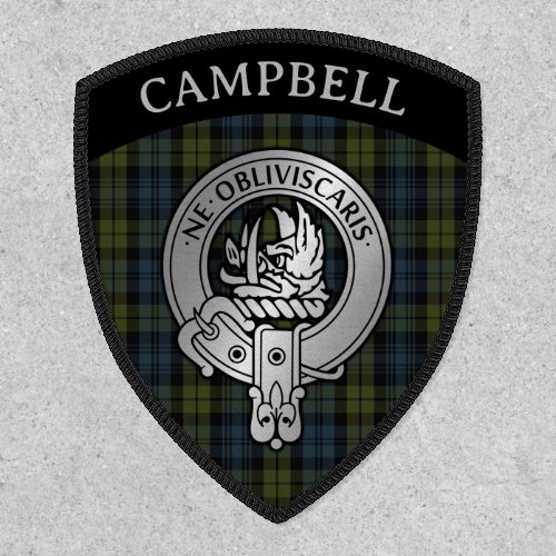Clan Campbell Crest  Tartan Shield Patch