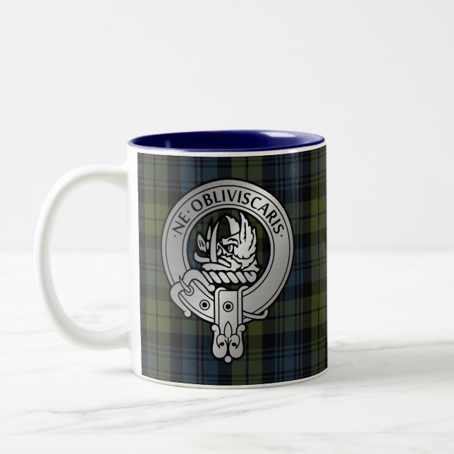 Clan Campbell Crest & Tartan Two-Tone Coffee Mug (Left)