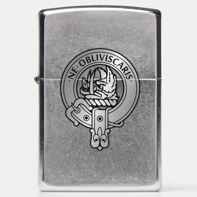 Clan Campbell Crest & Tartan Zippo Lighter (Front)
