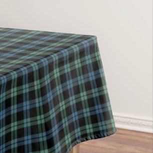 Clan Campbell Light Blue and Green Scottish Tartan Tablecloth