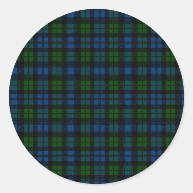 Clan Campbell Military Tartan Classic Round Sticker (Front)
