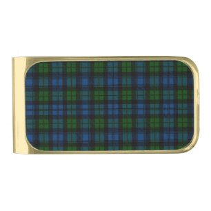 Clan Campbell Military Tartan Gold Finish Money Clip