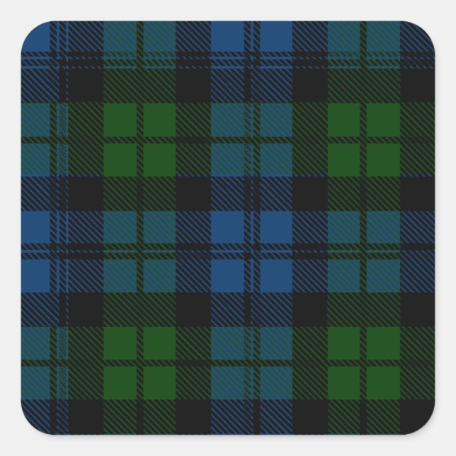 Clan Campbell Military Tartan Square Sticker (Front)