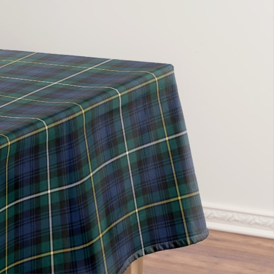 Clan Campbell Navy Blue and Green Scottish Tartan Tablecloth Zazzle