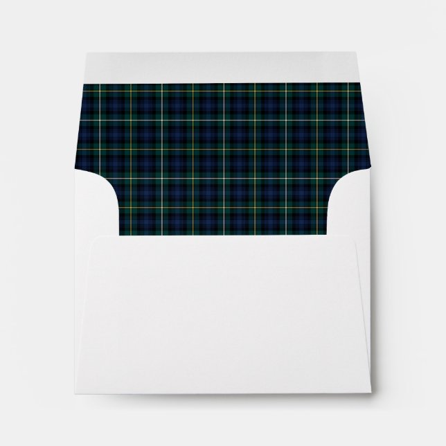 Clan Campbell of Argyll Tartan Navy Blue Plaid Envelope (Back (Bottom))