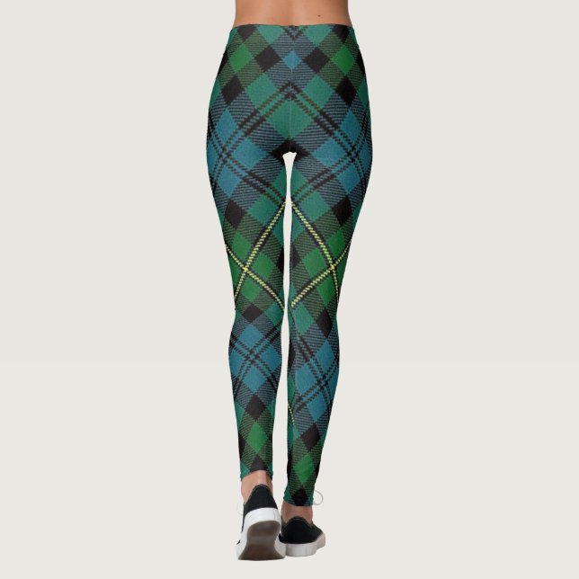 Clan Campbell of Loudoun Plaid Scottish Tartan Leggings (Back)