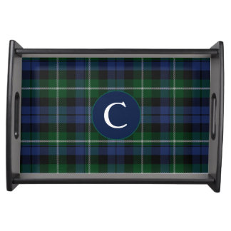 Clan Campbell Tartan Plaid Monogram Serving Tray