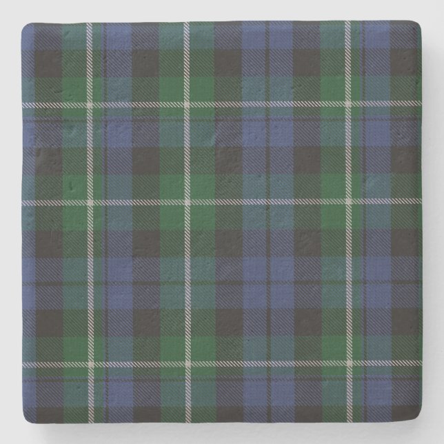 Clan Campbell Tartan Plaid Stone Coaster (Front)