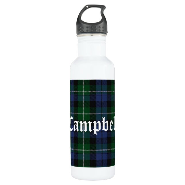 Clan Campbell Tartan Plaid Water Bottle (Front)