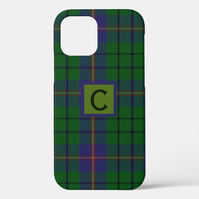 Clan Carmichael Plaid Monogrammed Case-Mate iPhone Case (Back)