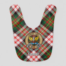 Clan Carnegie Crest over Dress Tartan Baby Bib