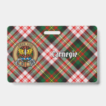 Clan Carnegie Crest over Dress Tartan Badge