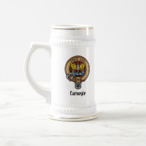 Clan Carnegie Crest over Dress Tartan Beer Stein