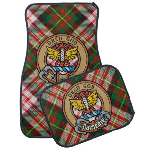 Clan Carnegie Crest over Dress Tartan Car Floor Mat