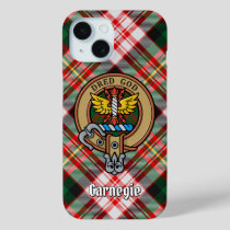 Clan Carnegie Crest over Dress Tartan iPhone 15 Case